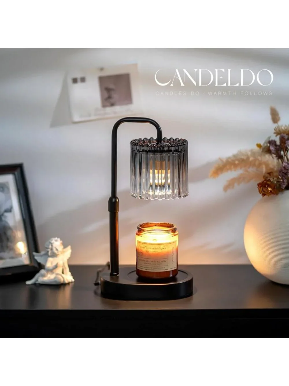 Adjustable Candle Warmer Lamp with Timer - Dimmable Wax Melt Heater for Home